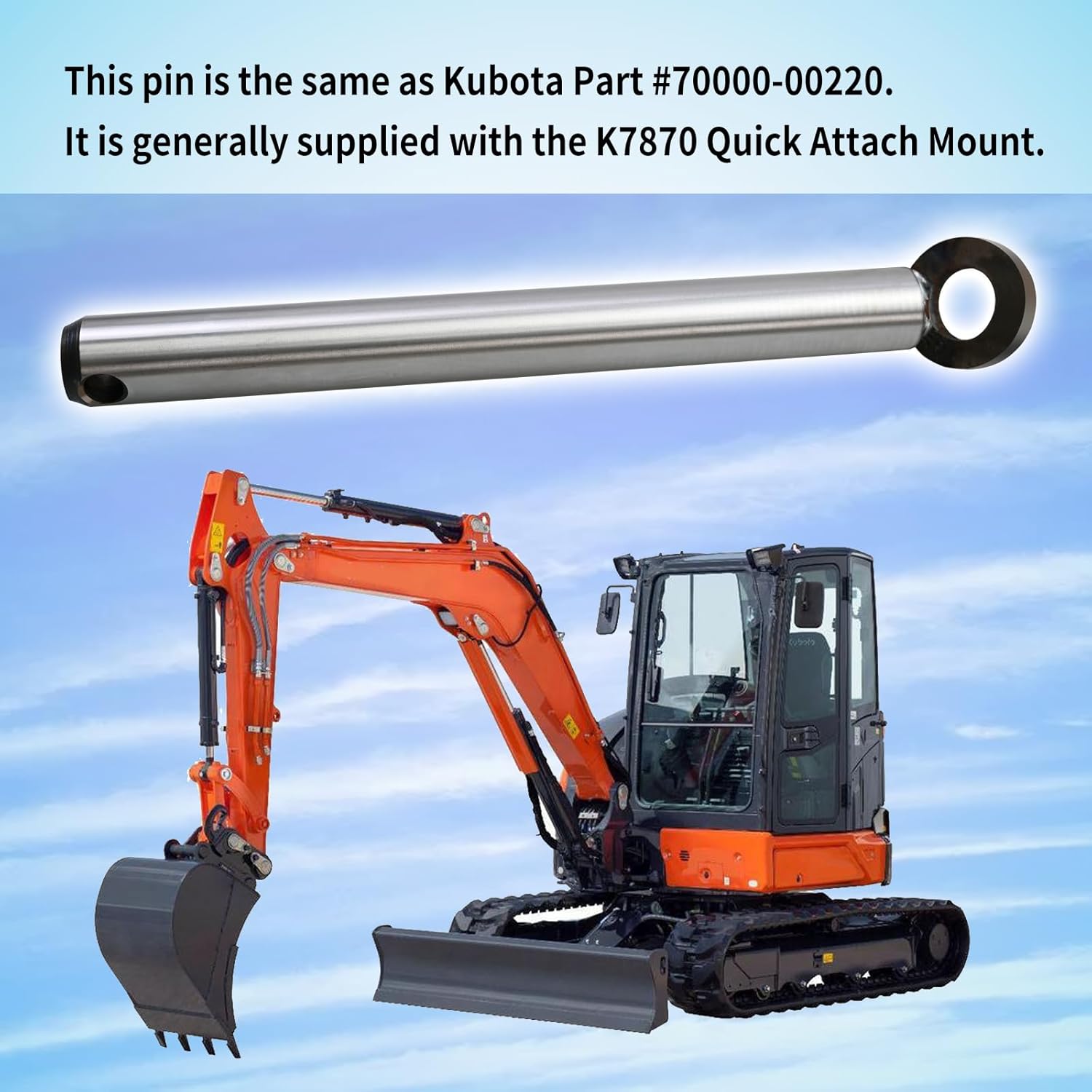 K7870 Quick Attach Bucket Locking Pin Fit for Kubota KX040 KX033 KX121 KX71 KX91 U35.70000-00220