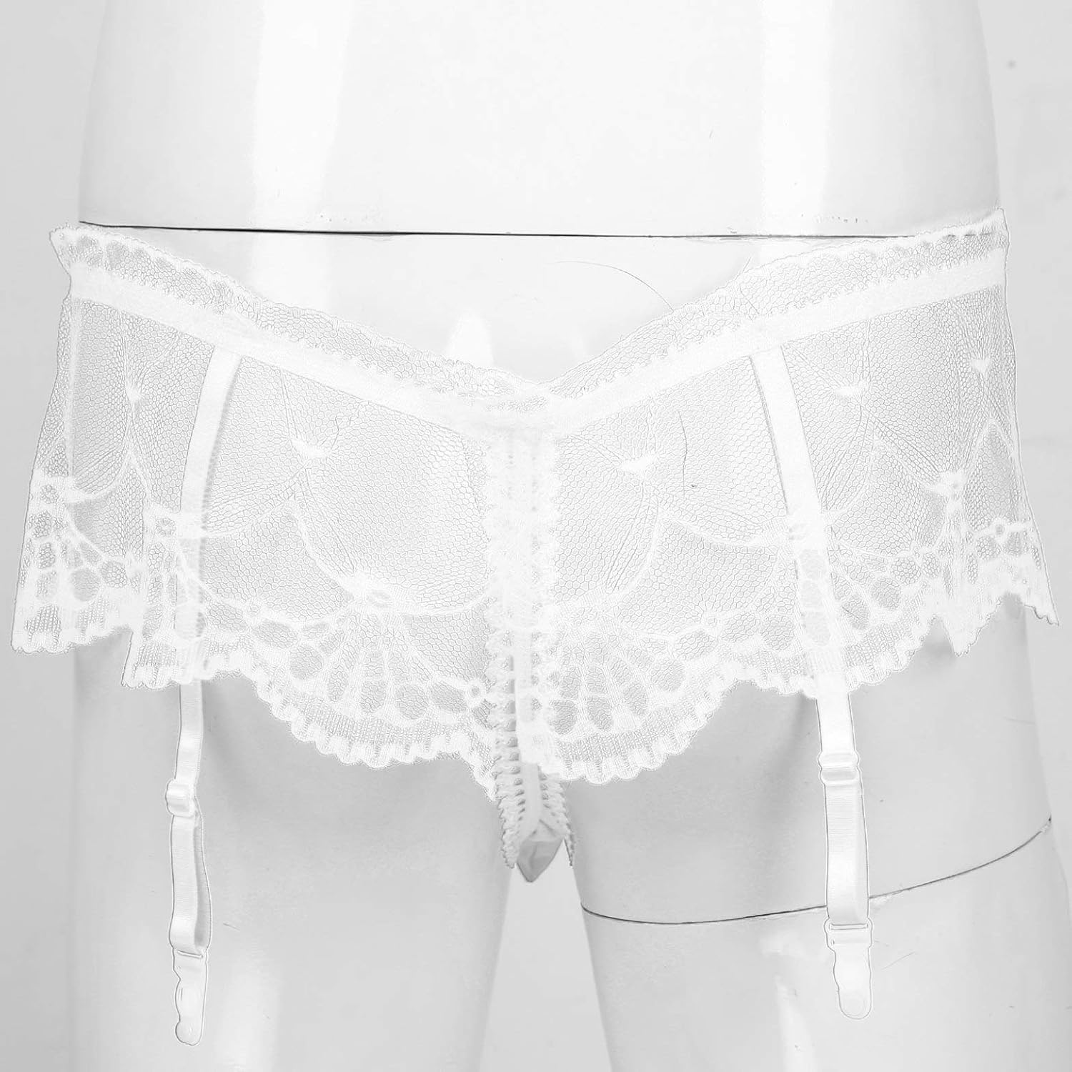 iiniim Men's Sissy Pouch Panties Lace Skirted Mooning Lingerie Nightwear Transgender Bikini Briefs