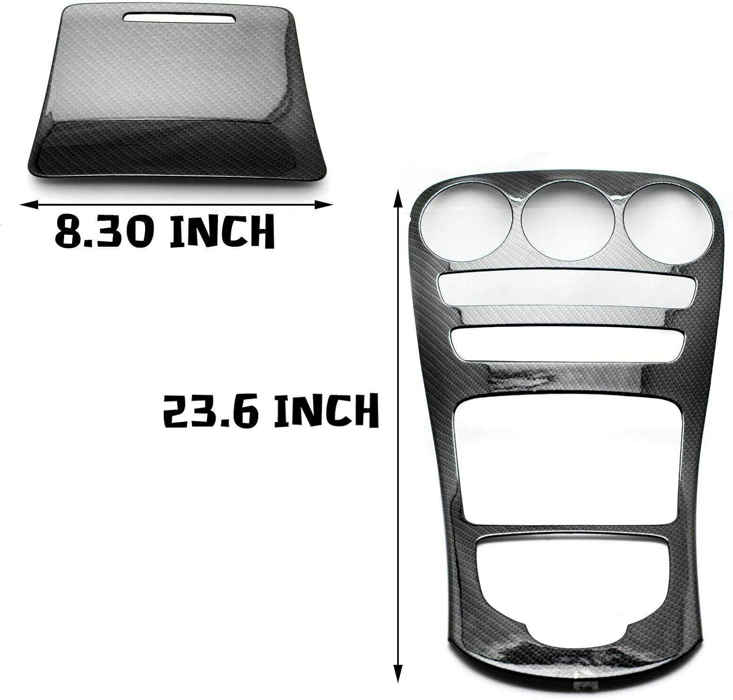 x xotic tech Center Console Gear Shift Panel Frame Cover Trim, Carbon Fiber Pattern, Compatible with Mercedes Benz C Class W205 2014-2018, GLC Class W253 2015-2018 (Without Clock)