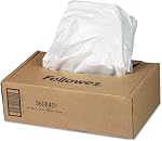 Fellowes Powershred Waste Bags for 125, 225, 350, & 550 Series Shredders (36054), Clear, 14-20 Gallon