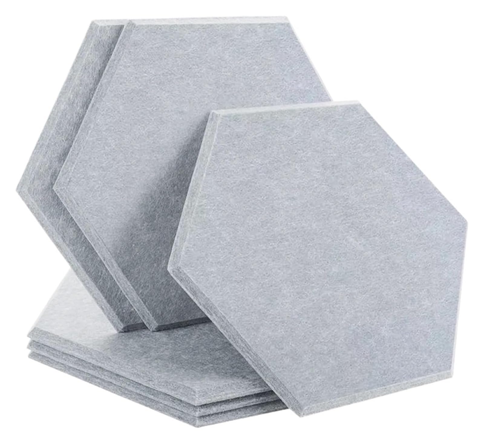 Panele dźwiękochłonne, Dźwiękochłonne panele ścienne 6 szt. Sześciokątne wielokolorowe do domowego biura studyjnego w wielu rozmiarach(1-Snow White,Large Hexagon)