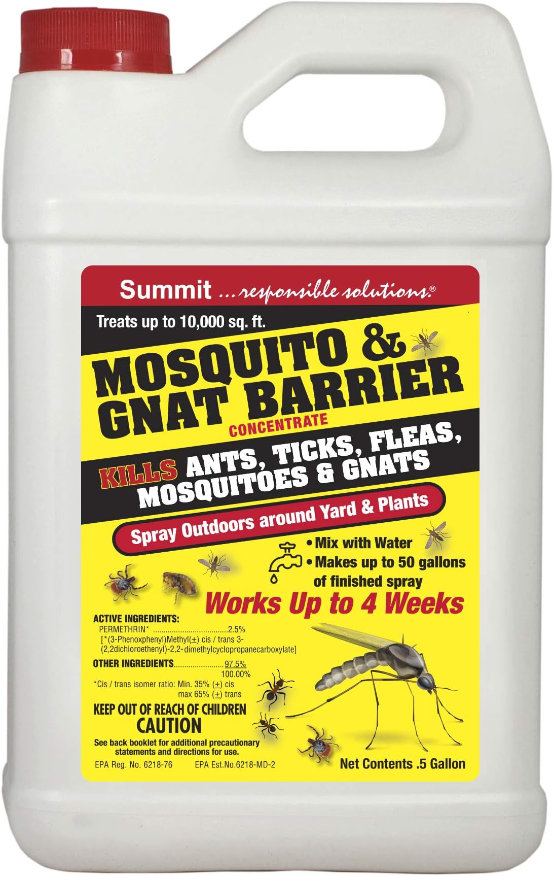 Mosquito & GNAT Barrier - Concentrate -for Insects ,1/2 Gallon, Natural (031-6)