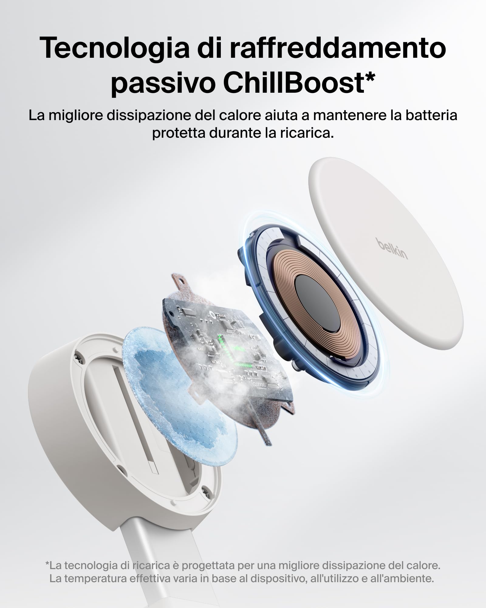 Belkin UltraCharge Pro Caricatore Wireless Qi2 25W 2 in 1 - Beige | Caricatore Wireless Magnetico Convertibile MagSafe, Certificato Qi2.2 per iPhone, Apple Watch, Auricolari, Alimentatore 45W