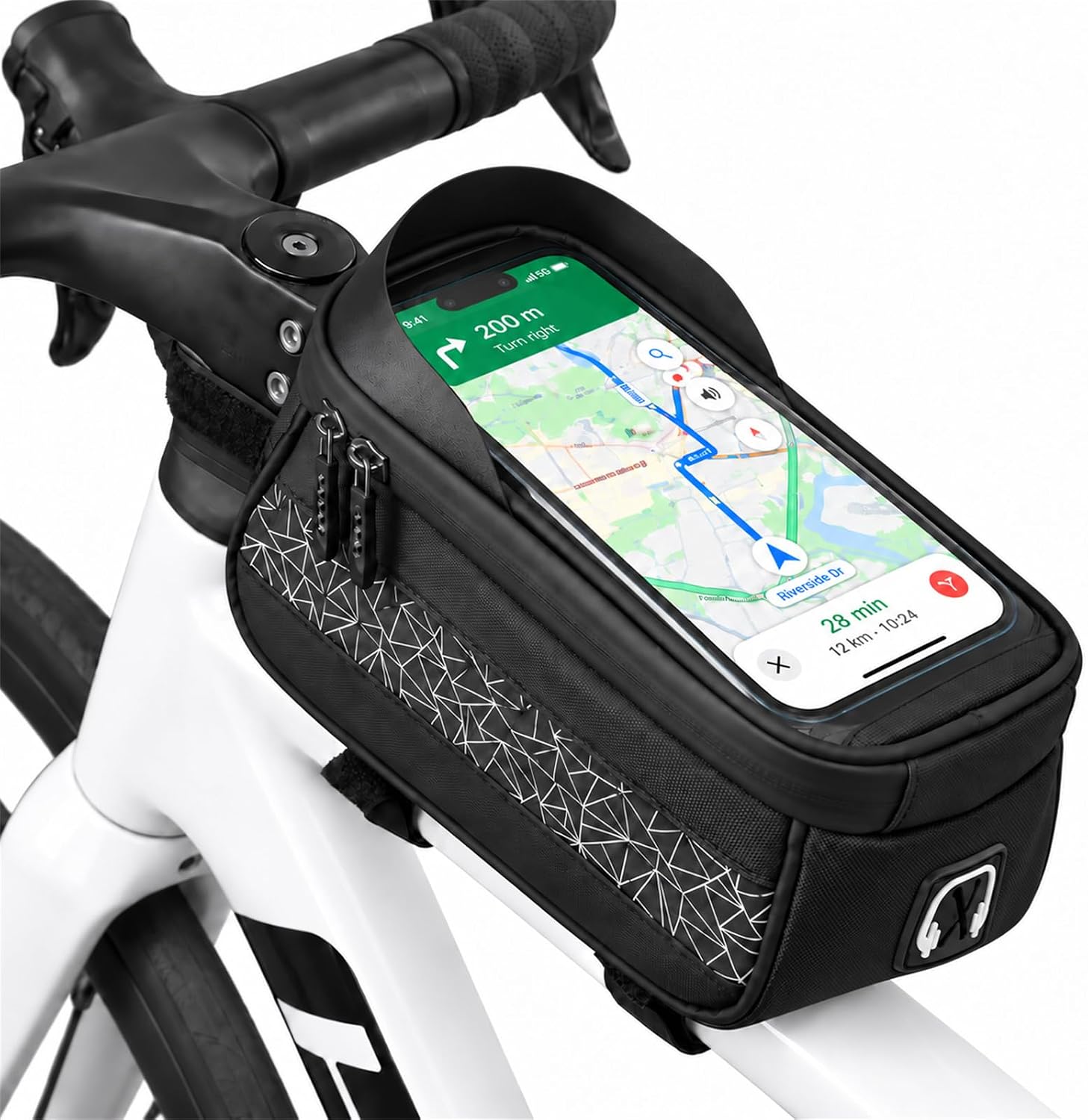 Bike Phone Bag 1.8L Water-Resistant Top Tube Bike Bag