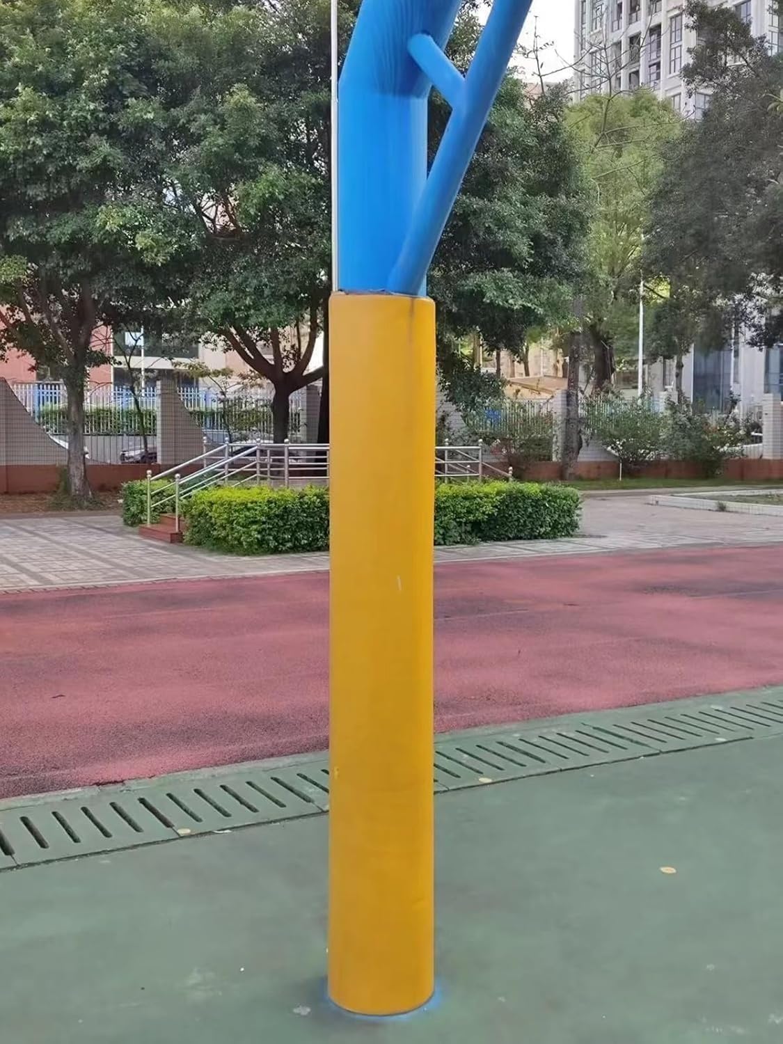 Outdoor Post Protector Padding 150cm Tall, Blue Red Orange Yellow White Round Metal Pole Safety Pads Wrap Around for Basketball Hoop/Playground Gym/Pool