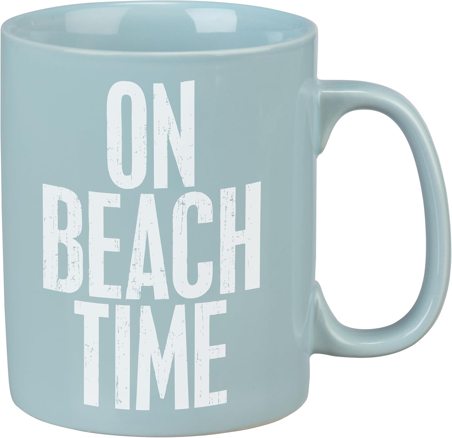Primitives by Kathy NCUDCK3 Primitives By Kathy 21644 Blue Stoneware Coffee Mug, 20 oz., On Beach Time
