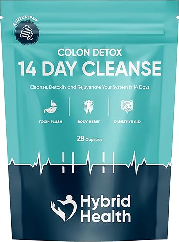 Hybrid Health Suplemento de desintoxicación rápida de 14 días para hombres y mujeres  28 cápsulas de alta resistencia  Elimina toxinas, promueve la