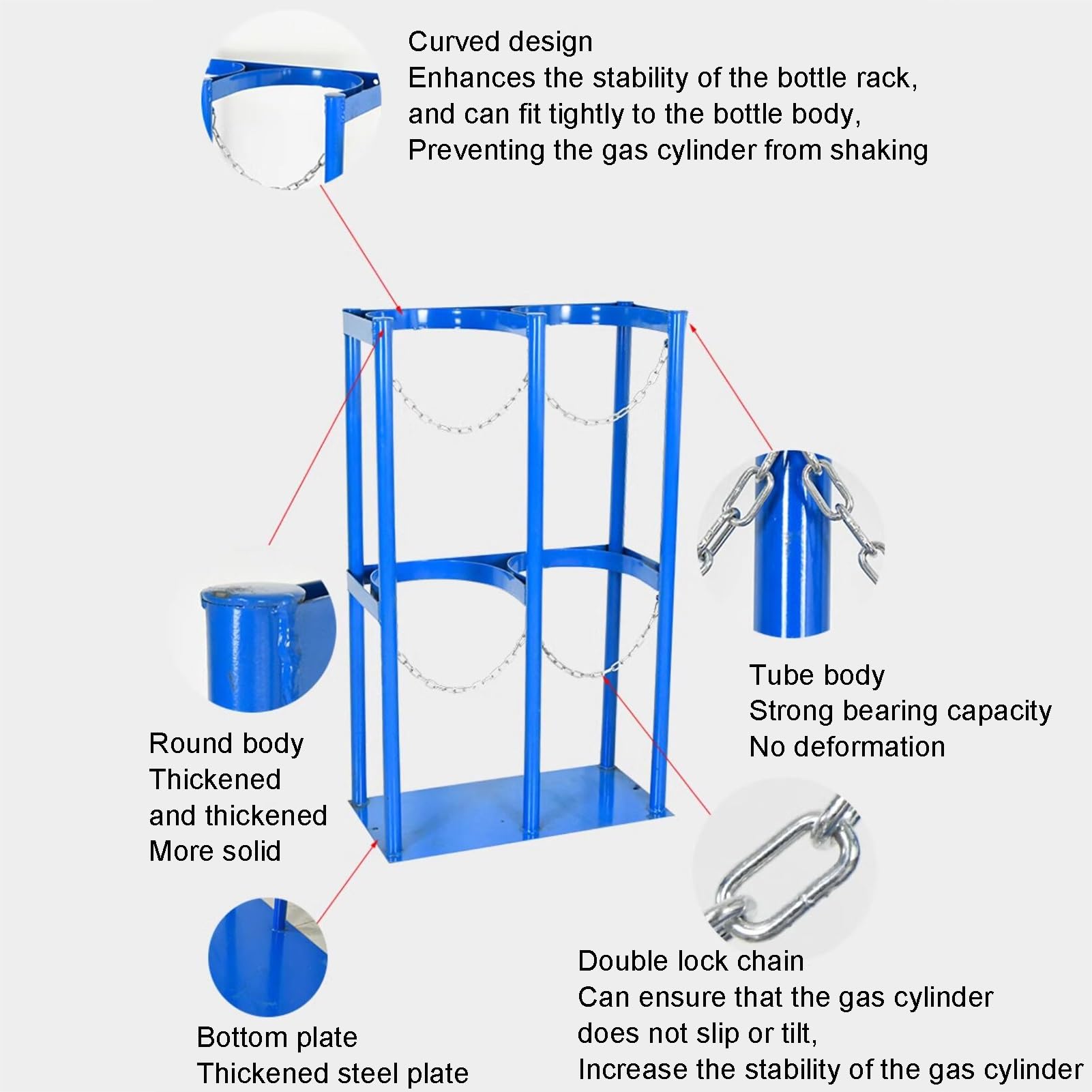Support de réservoir de cylindre sur pied, support de stockage anti-basculement pour bouteilles de gaz, support fixe en acier