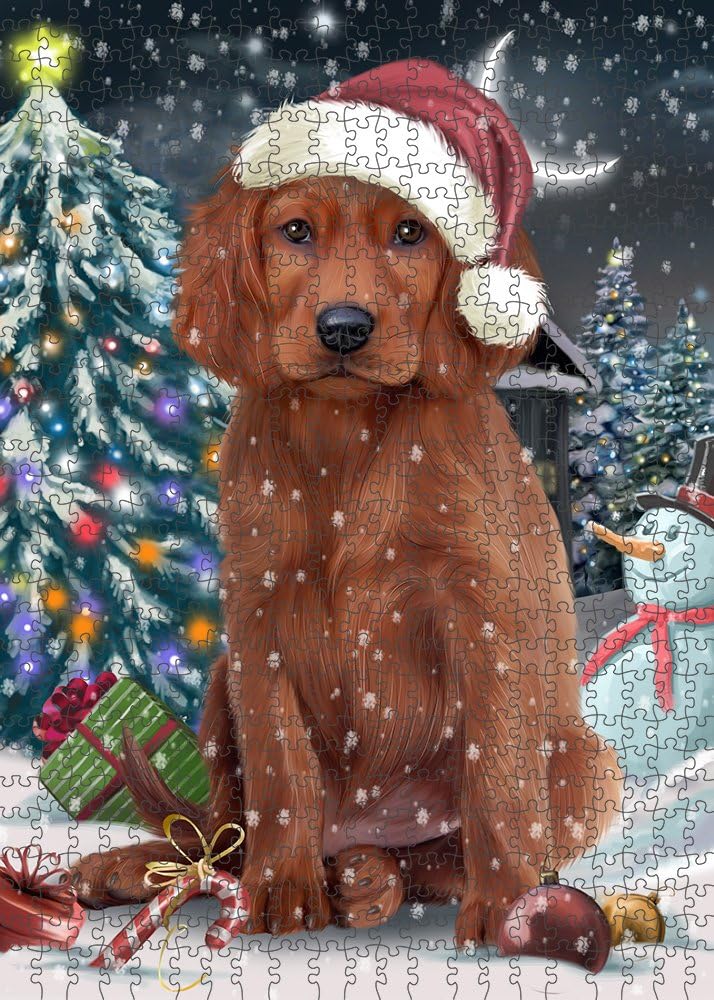 Have a Holly Jolly Christmas Irish Setter Dog Jigsaw Puzzle for Adults - Animal Printed Interlocking Puzzle Game Artwork - Gift for Dog Lover's -1000 Pcs 29.5"x19.7", PZLE58828