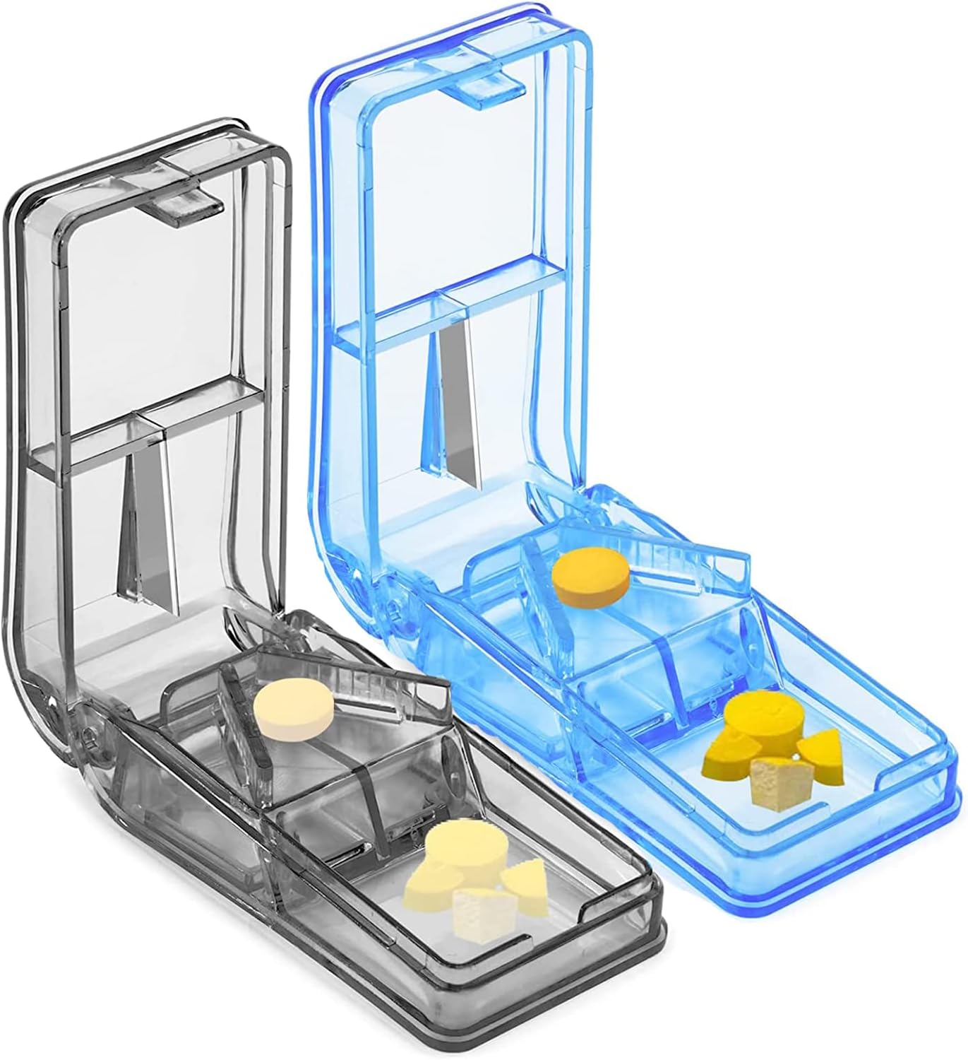 Qeedee Pill Slicer 2 Pack, Pill Cutter for Small or Large Pills, Tablet