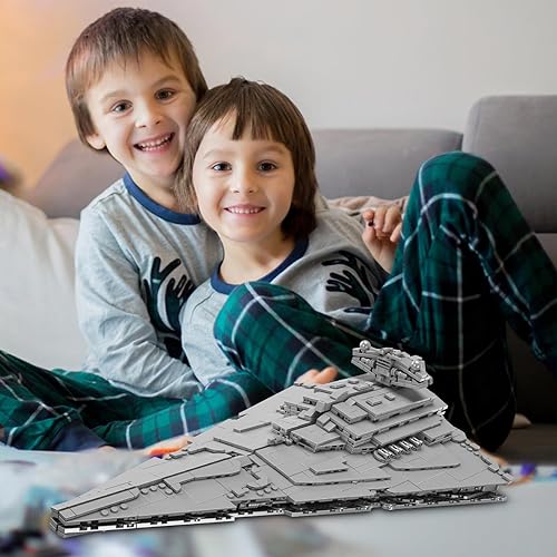 Miniatura 4 de OurRemenberance Star Destroyer - Kit de construcción de rompecabezas 3D. Kit de modelo de destructor de estrellas de clase imperial de 1845 piezas,