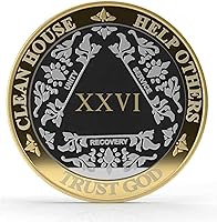 Vista 31 de Silver & Gold - Medallón de Alcohólicos Anónimos de 1 a 60 años (10 años (X)) Cápsula AA incluida