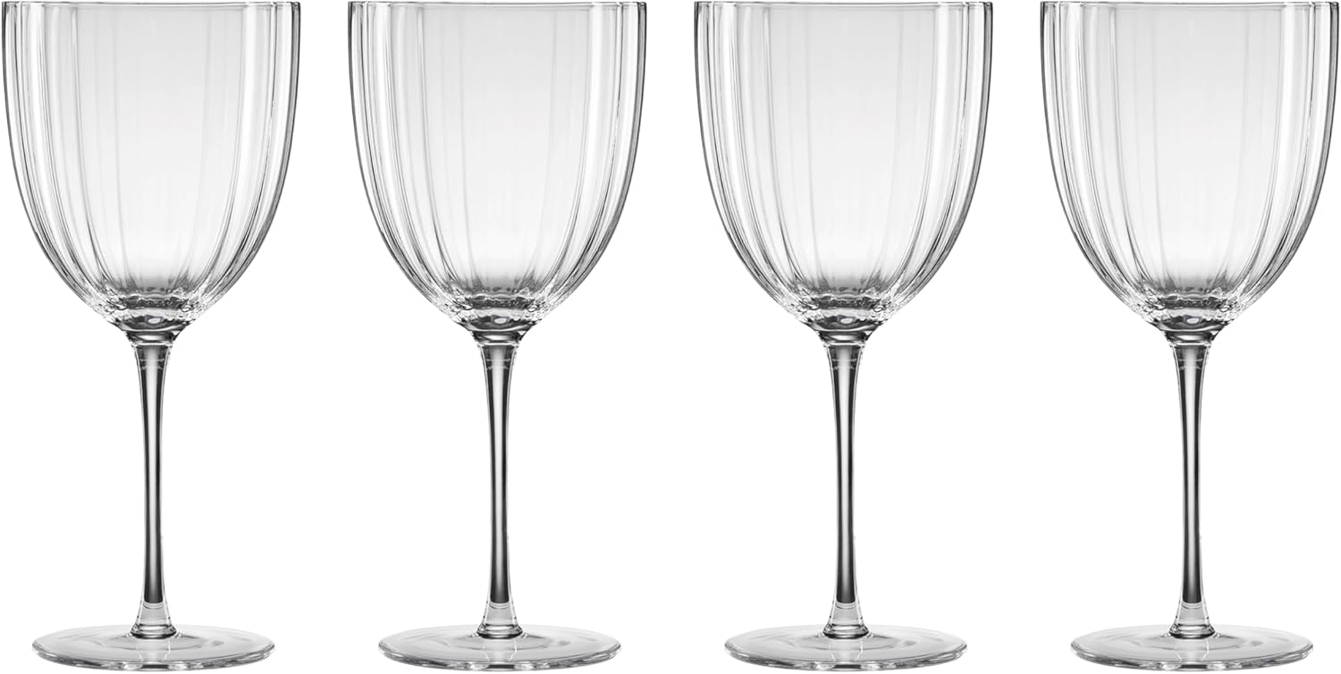 Lenox Glassware, Curva All Purpose Wine Set Of 4, Service For 4, Made From Glass, Dishwasher Safe, Drinking Glasses, Home And Kitchen, Wine Glasses, Glass Cups, Home And Kitchen (Gray, 4 Pieces)