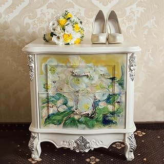 Flortlias Large Decoupage Paper for Furniture, Floral Printed Tissue Paper for Furniture, DIY Crafts Rice Papers, Bloom Magnolia, 16.53'' x 19.69''