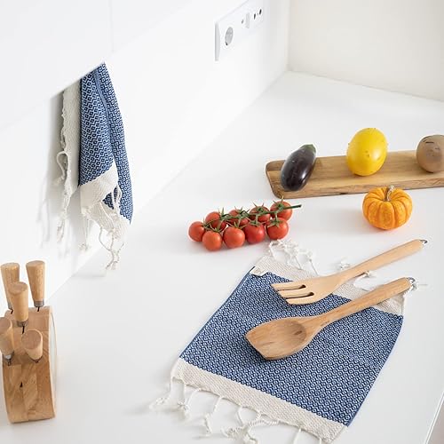 Miniatura 3 de SMYRNA TURKISH COTTON Vintage Series - Juego de 4 paños de cocina, lavables a máquina, ultra suaves, absorbentes, prelavados y de secado rápido, 12
