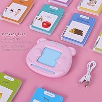 Vista 5 de Tarjetas flash parlantes para niños pequeños de 1, 2, 3, 4, 5 años, bolsillo de voz, tarjetas flash educativas parlantes para aprender, juguetes