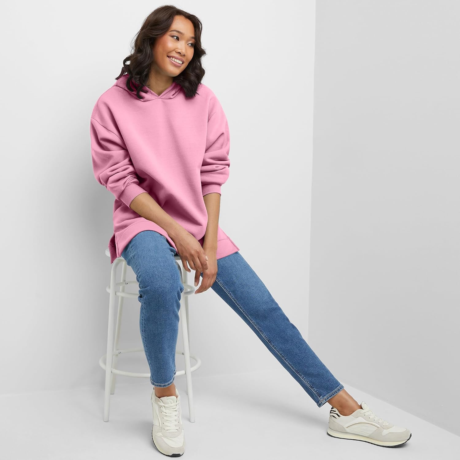 Hanes womens Ecosmart Fleece Hoodie, Midweight Sweatshirt for Women, Kanga Pocket - Image 3