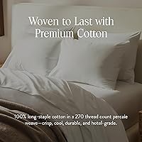 Vista 41 de Brooklinen Funda de edredón de percal de lujo, 100% algodón, fresca, nítida, lazos de esquina extralargos, cierre de botones, suave y transpirable