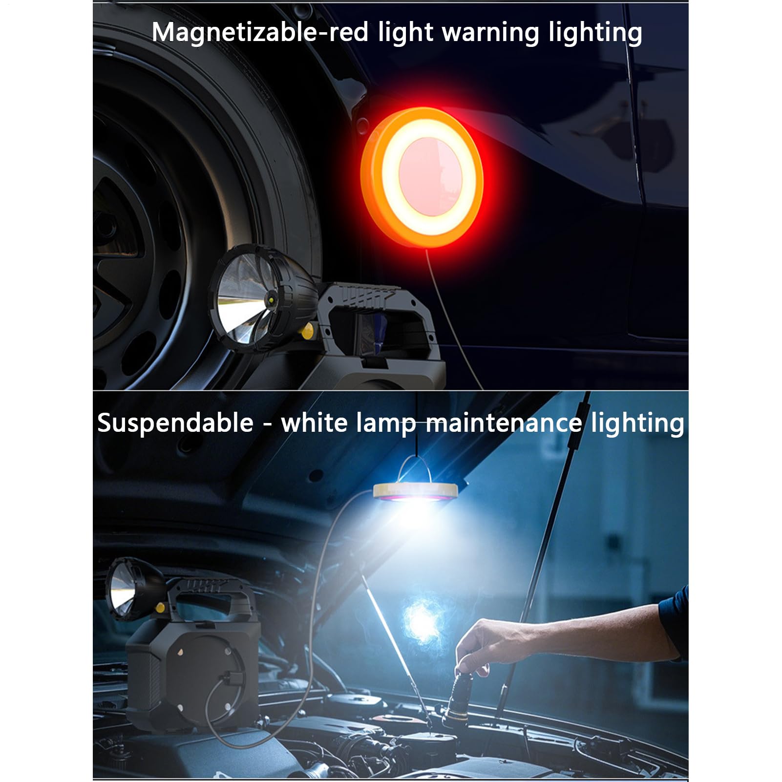Generico Da Campeggio Ricaricabili Luce Multifunzione, Faretto, Faro | Lanterna Da Campeggio Ricaricabile Solare Pesca, Outdoor, Escursionismo, Camminata Notturna, Blackout, Riparazione Auto