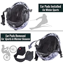 TurboSke Ski Helmet - Snow Sports Helmet, Audio Compatible and Lightweight, ASTM Standard, Men, Women & Youth (L, Camo)