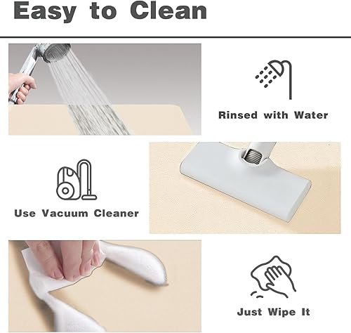 Miniatura 7 de Tapete de baño de secado rápido, antideslizante, lavable, delgado, absorbente, se adapta debajo de la puerta, tapete de baño perfecto para baño,