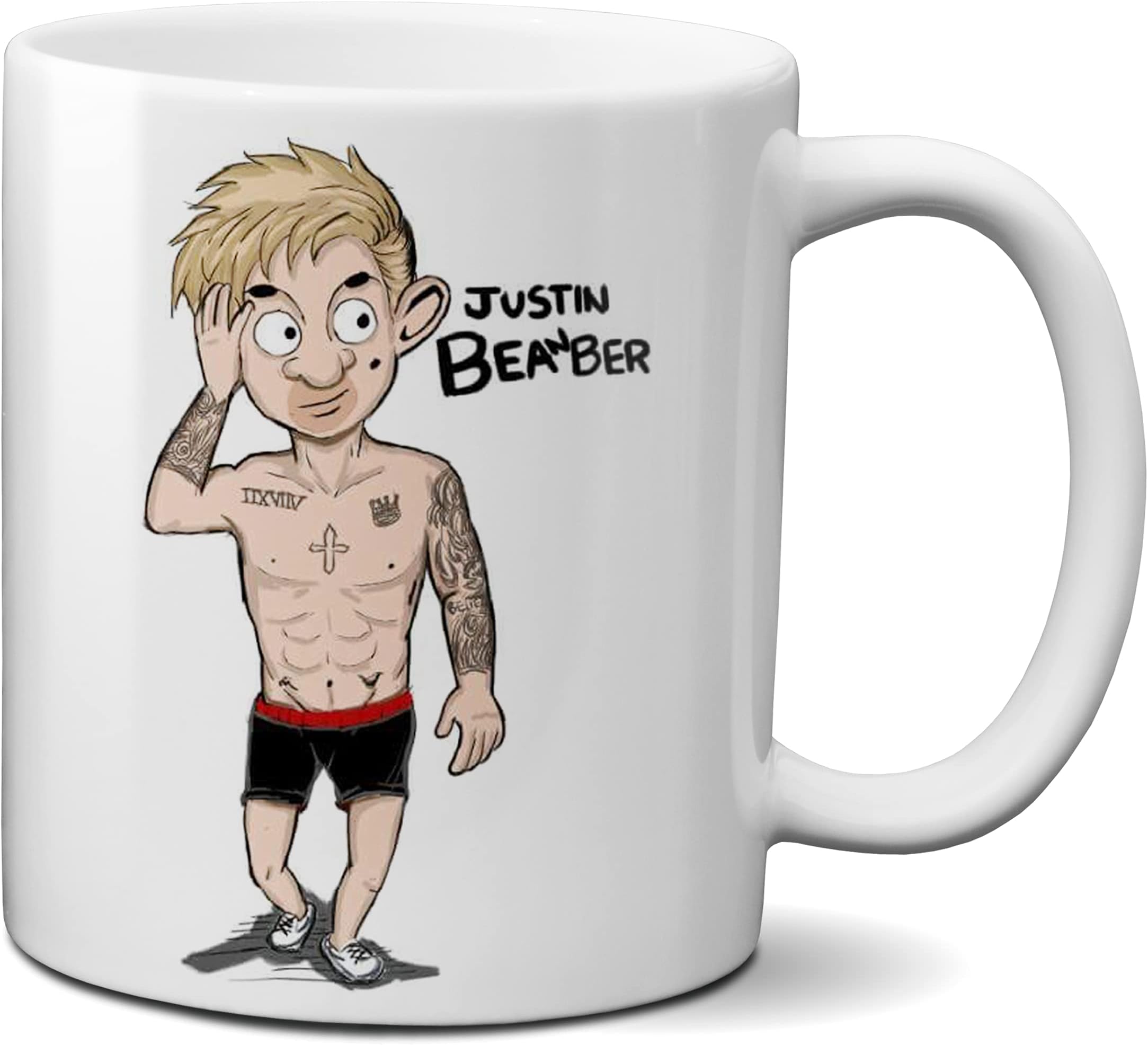 Mugtime (TM) - Mr Bean - Justin Bieber Inspired - Funny Tea Coffee Mug Cup Ceramic 330ml 11oz