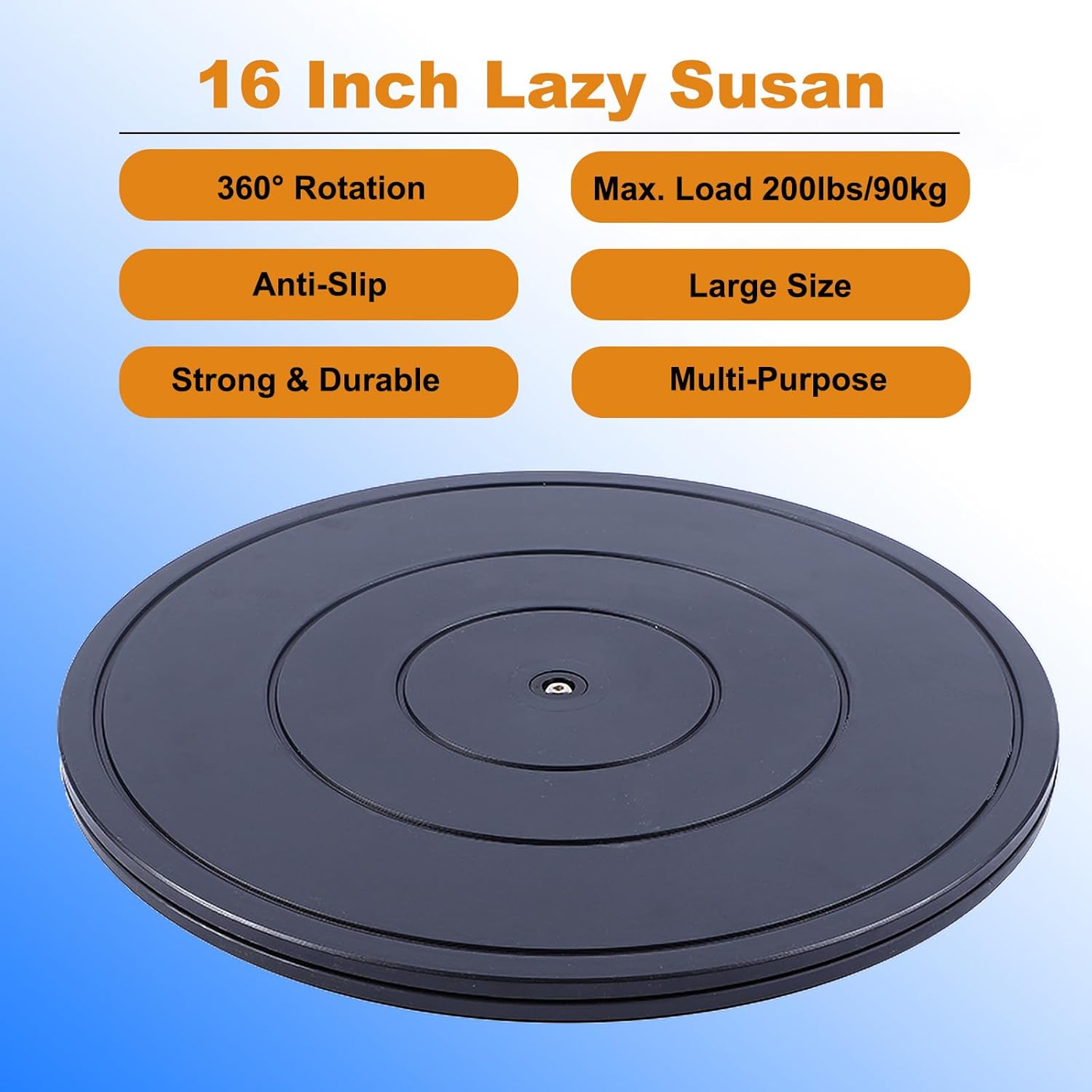 2 PCS 16 Inch Lazy Susan Turntable Heavy Duty Rotating Swivel Stand Lazy Susan with Steel Ball Bearings Flat Base Stand for TV/Computer/Monitor/Arts/Crafts/Bonsai/Statue/Cabinet Organizer