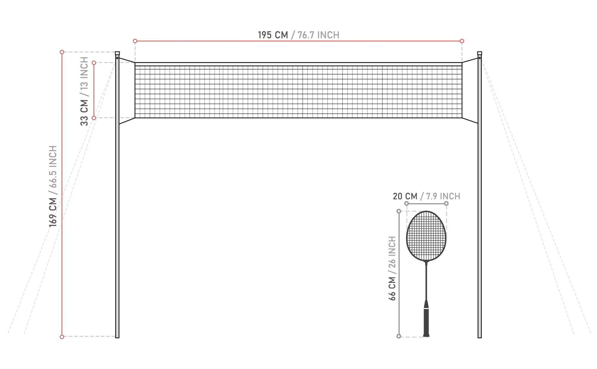 Meteor Juego de Bádminton para 2 o 4 Jugadores - Set con Raquetas, 3 Volantes y 1 Red