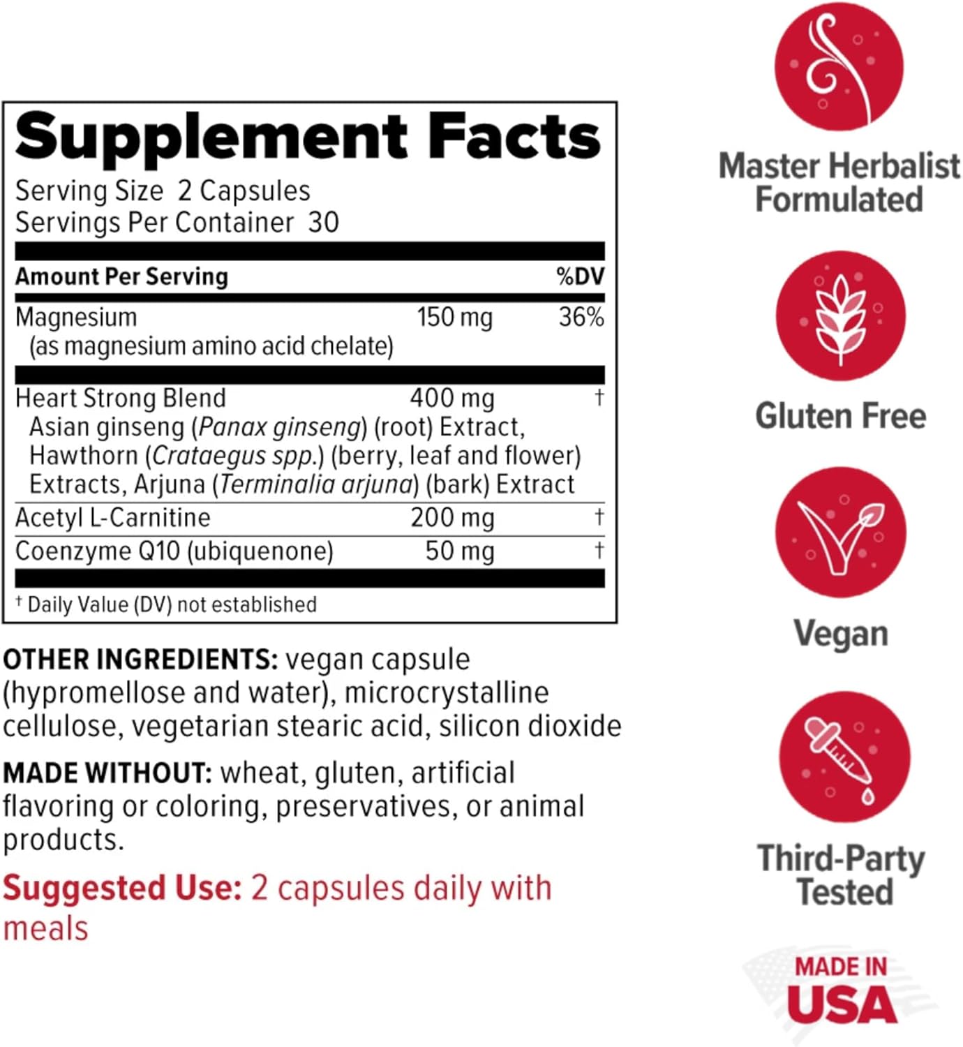 Redd Remedies, Heart Strong, Supports Cardiovascular Health, 60 Tablets