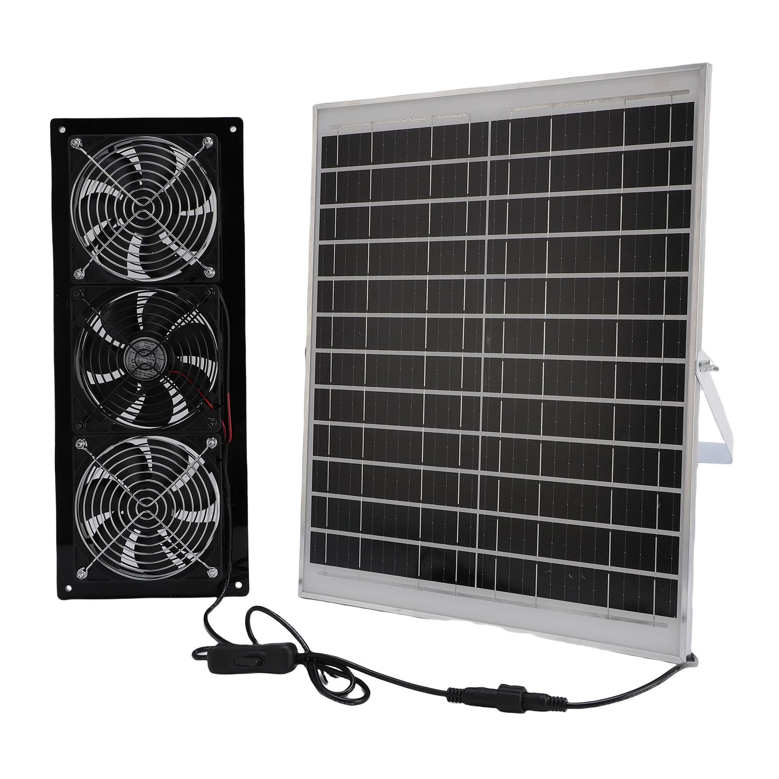 Jelquix Solar Exhaust Fan 2688 RPM, Weatherproof Solar Powered Fan with 25W Panel, Easy Installation for Shed Chicken Coop Greenhouse