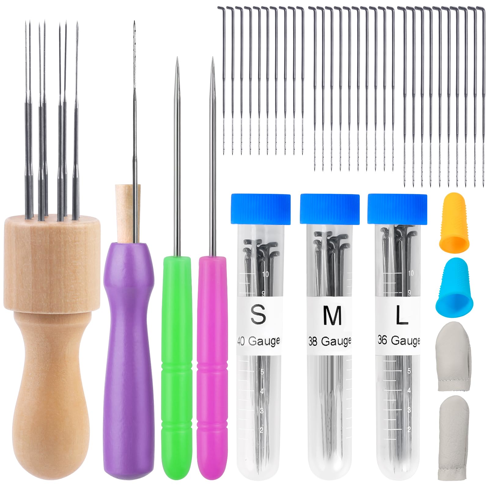 Felting Rake Snapklik.com : 3-Sizes Felting Needles, 43-Piece Felting Tool Set