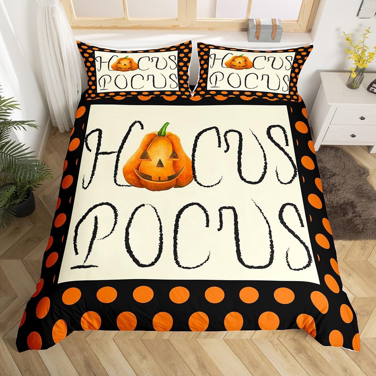 Halloween Bedding Sets Twin Size, Pumpkin Lantern Comforter Cover Spider Web Gothic Duvet Cover For Kids Boys Girls Women, Halloween Pumpkin Decor Bedspread Cover 2 Pieces With 1 Pillow Case, Black