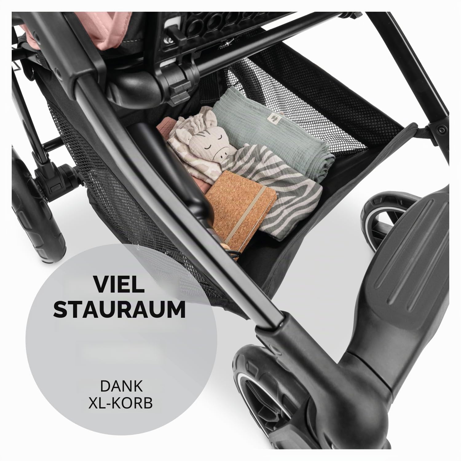 Hauck Shop N Care Dunkelrosa Leichter Kinderwagen 8,5 kg mit Snackschale Getränkehalter Regenschutz kompakt einhändig zusammenklappbar voll liegend ab Geburt bis 22 kg