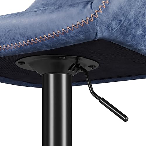 Miniatura 8 de Yaheetech Bar Stools Set of 2, PU Leather Swivel Counter Height Barstools, Adjustable Bar Chairs with Backrest and Footrest, Kitchen Island Stool