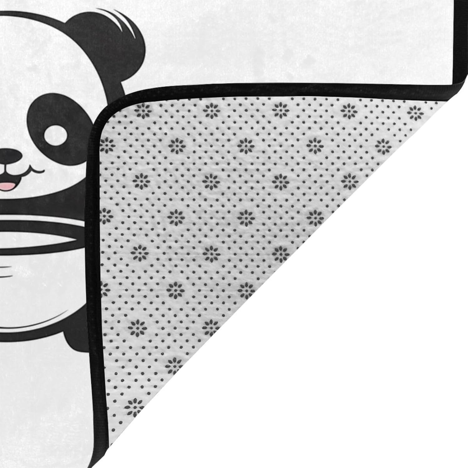 Cute Panda Baby Printed Floor mat 80x58 inches, Non-Slip Decorative Carpet for Bedroom and Living Room
