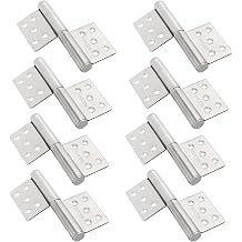 PINGEUI 8 Pack 5-1/5 Inch Stainless Steel Lift Off Hinges, Detachable Door Flag Hinge, 360 Degree Slip Joint Flag Hinge for Door, 112 Lbs Loading Capacity