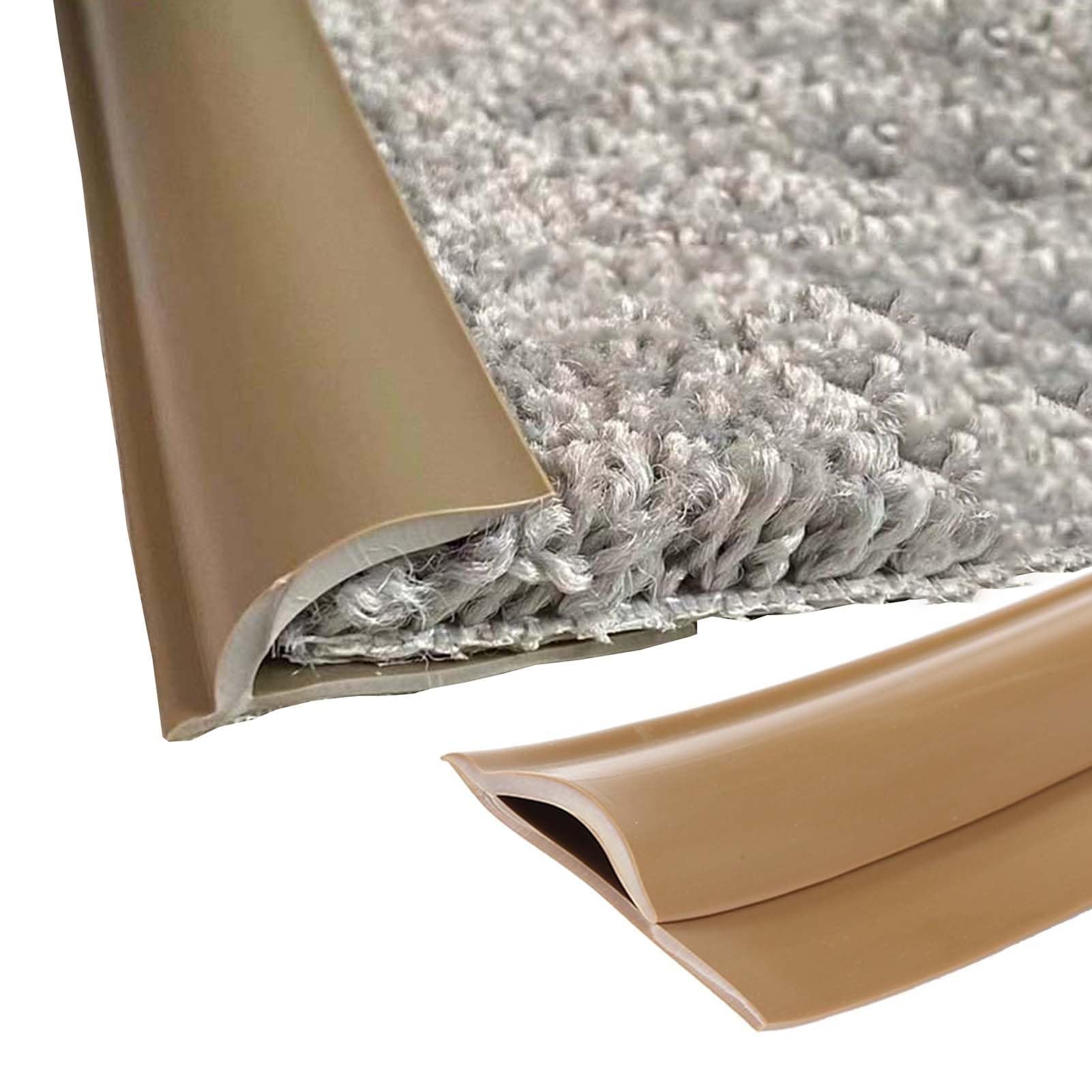 Bandes adhésives pour tapis - 8 m - Bandes de sol marron pour carrelage et bois - Protection flexible et découpable pour tapis flo et Ed hing sans couture