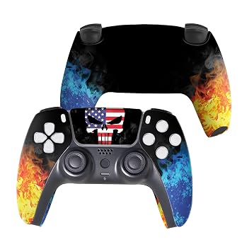 American Warriior Custom PS-5 Controller Wireless compatible with Play-Station 5 Console by BCB Controllers | Proudly Customized in USA with Permanent HYDRO-DIP Printing NOT JUST A SKIN MODDED