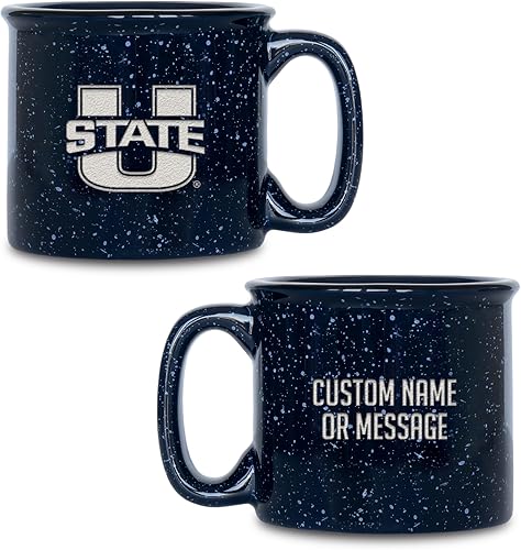 Miniatura 370 de Rico Industries NCAA Utah Utes - Taza de café personalizada de 12 onzas con logotipo grabado con láser profundo, taza de cerámica para acampar con