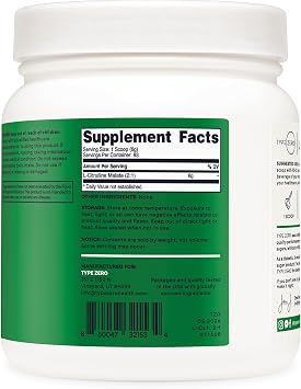 Type Zero Clean L-Citrulline Malate 2:1 Powder Drink Mix (Unflavored) 500g