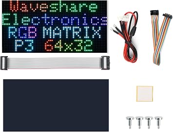 RGB LED Matrix Panel 6432, 2048 DOTS Pixels 3mm Pitch,Compatible with Arduino/Raspberry Pi Pico/ESP32,Allow Displaying Text, Colorful Image, Animation, Adjustable Brightness Chainable Design