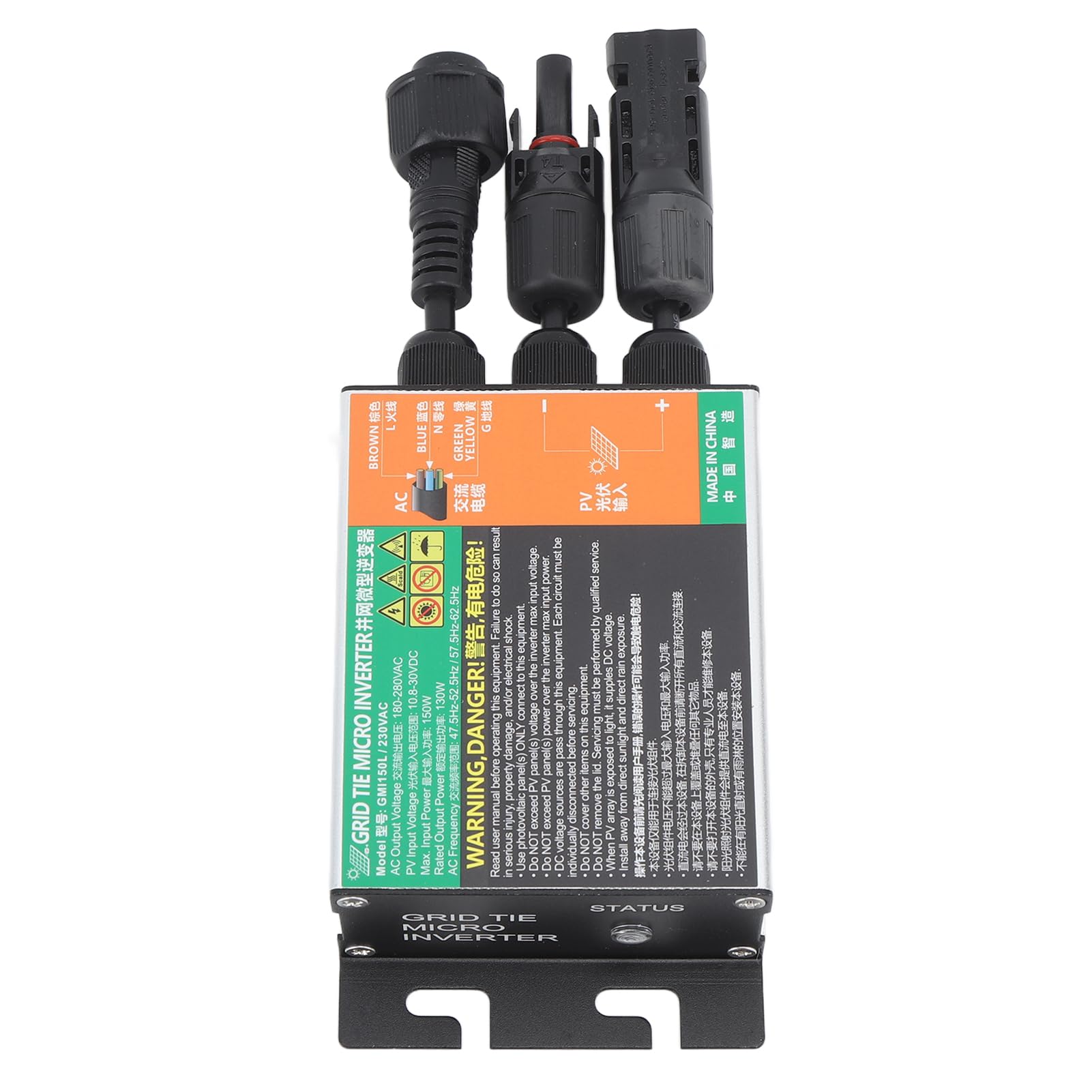 Microinversor de 150W, Onda Sinusoidal Resistente Al Agua de para Generación de Energía Solar de Aleación de Aluminio para el Hogar