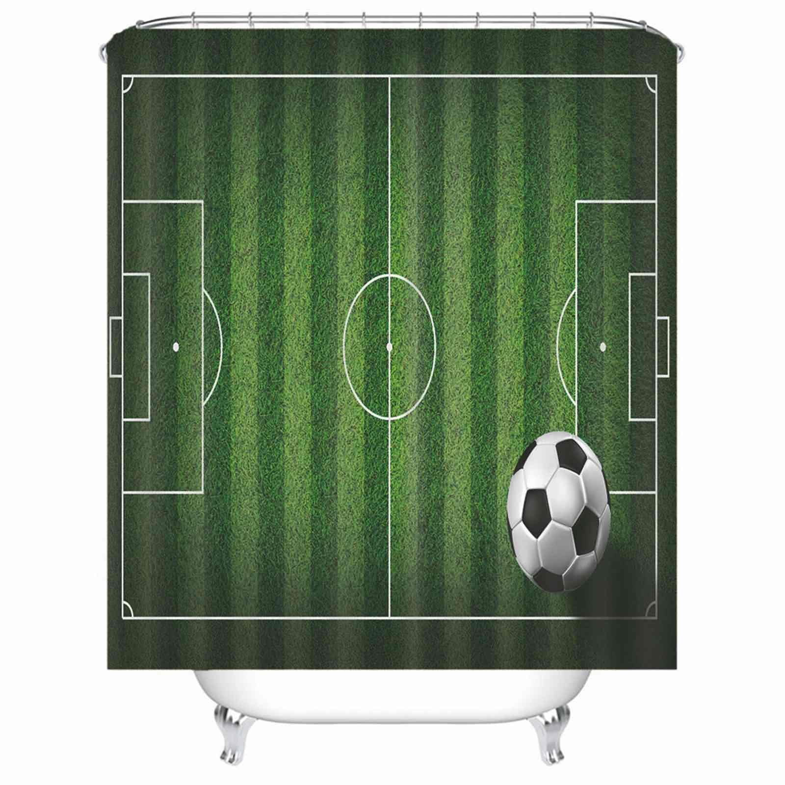 Petits rideaux sous évier ou douche football pour relooker la salle de bain