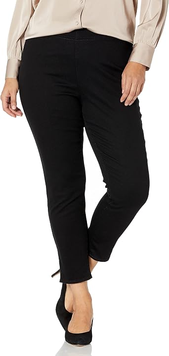 NYDJ Womens Plus Size Pull On Skinny Ankle Jean with Side Slit