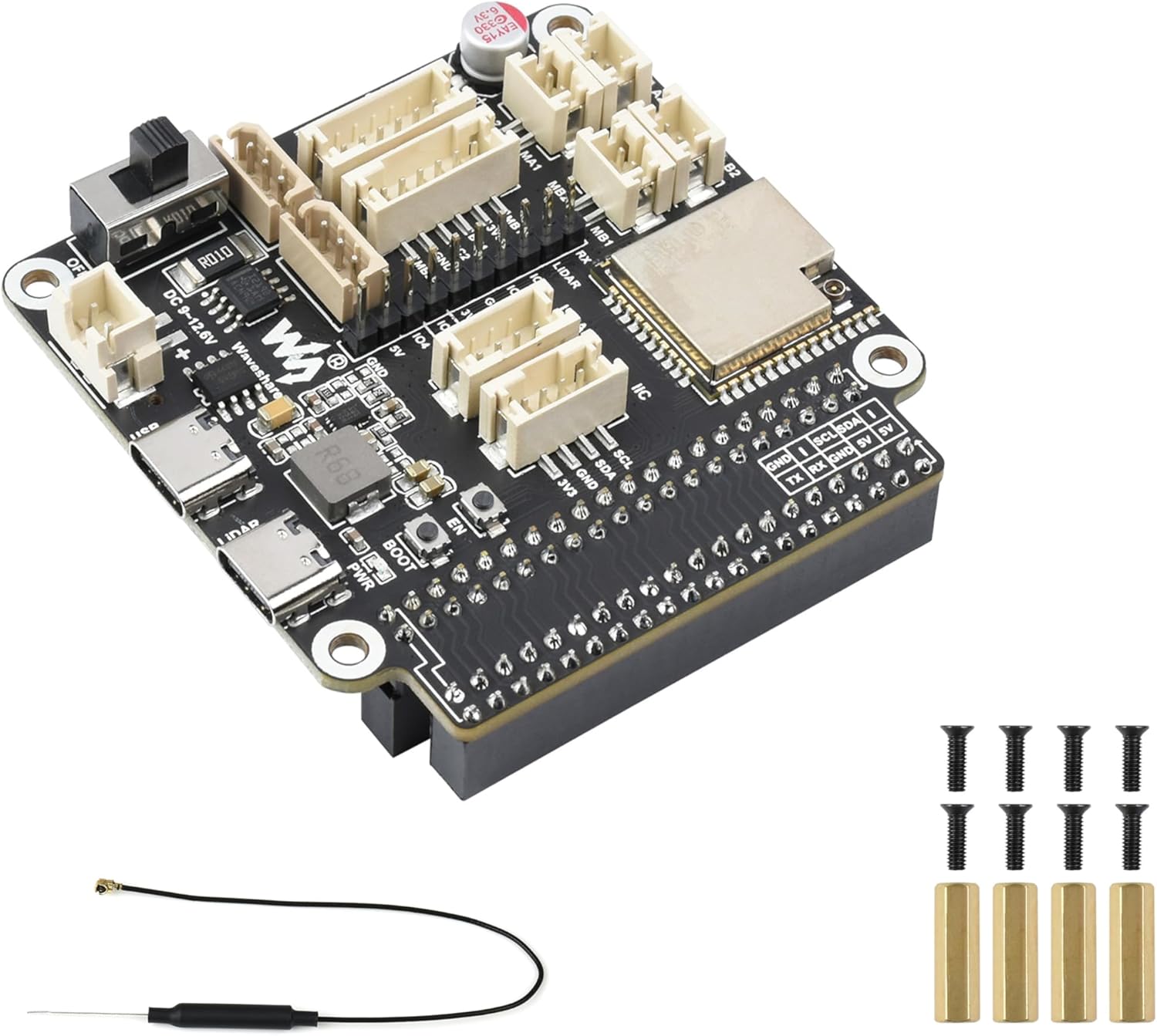 General Driver Board for Robots, Based on ESP32-WROOM-32 Module, Compatible with Raspberry Pi and Jetson Nano, Control up to 253x ST3215 Serial Bus Servos