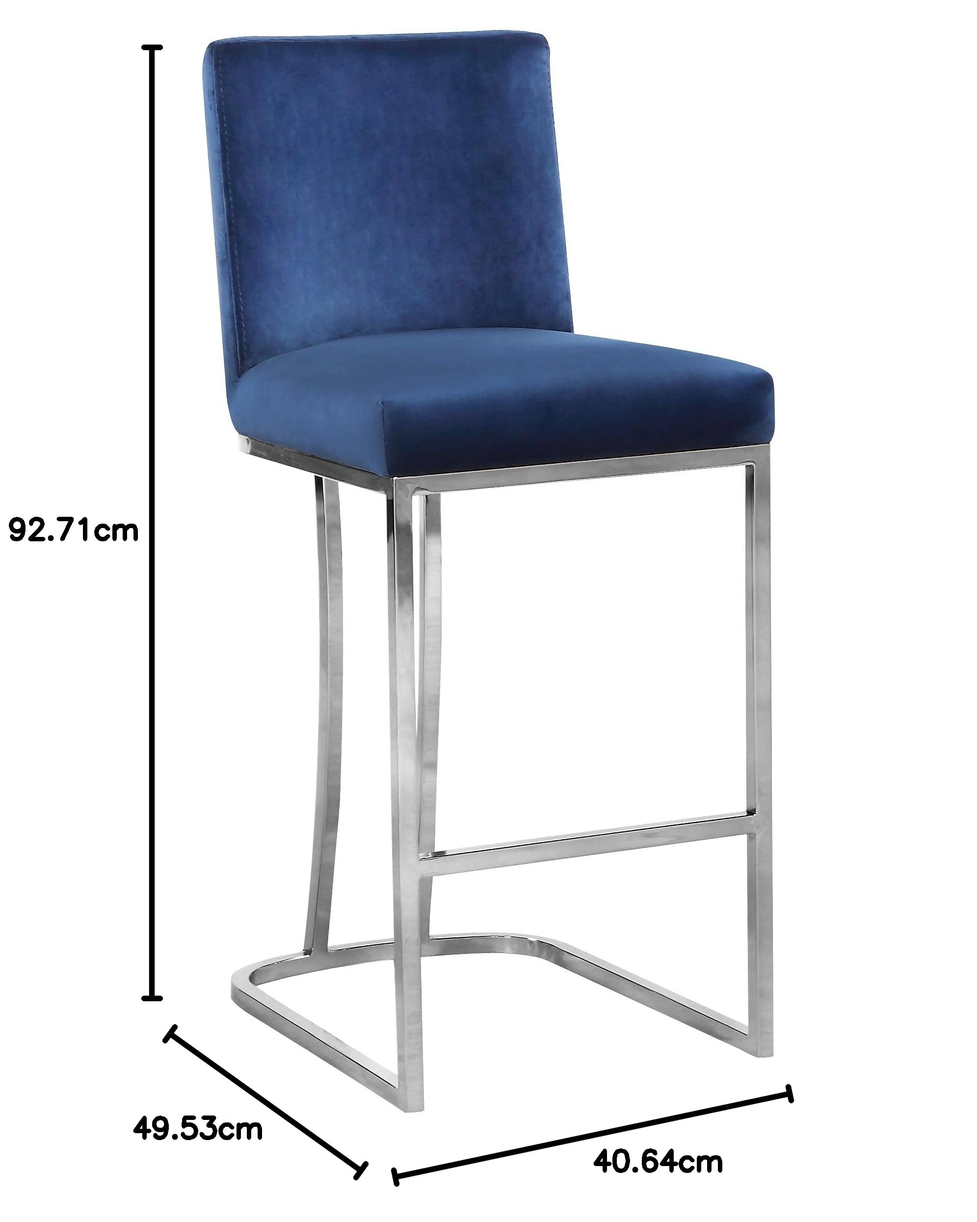 Meridian Furniture Heidi Collection Modern Taburete Tapizado De Terciopelo Contemporáneo Con