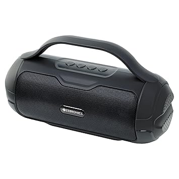 ZEBRONICS Sound Feast 40 Portable Bluetooth Speaker, 8 Watts, Dual 5.2cm Drivers, Passive Radiator, Upto 16 Hours Playback, BTv5.3 | USB | mSD |TWS, Call Function, Deep (Black), Model : Zeb-PSPK 48