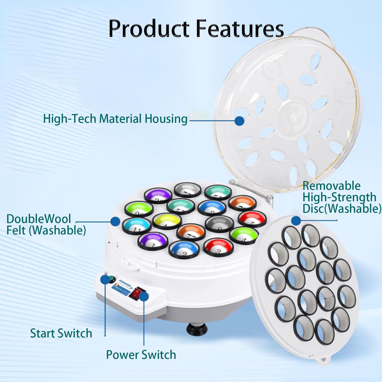 MáQuina Pulidora AutomáTica De Bolas De Billar MáQuina ElectróNica De Limpieza Adecuada para Juegos De Billar Juegos De Snooker 22balls