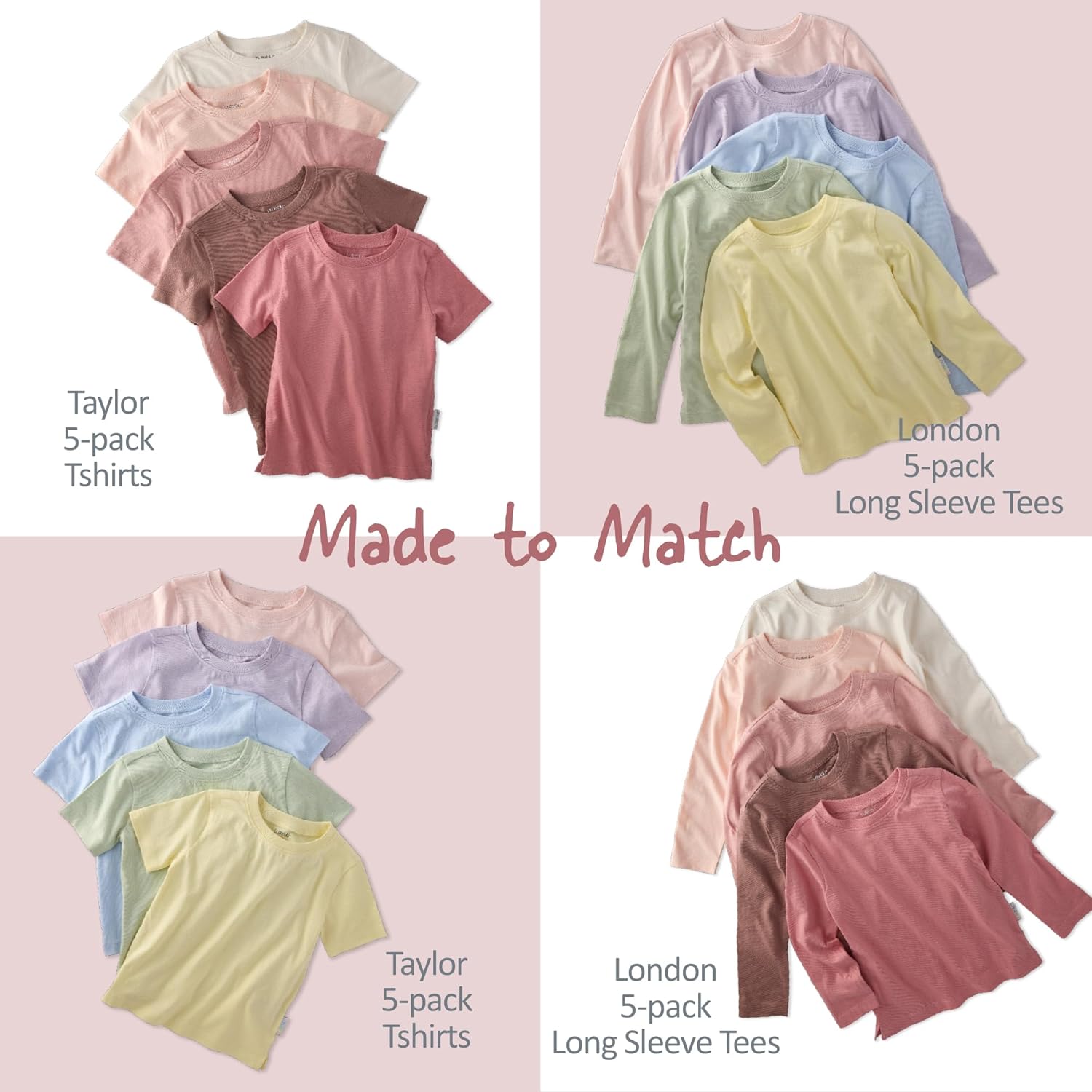 Butterblu Baby Taylor 10-Pack Short Sleeve T-Shirts​ 100% Organic Cotton for Boys​ & Girls