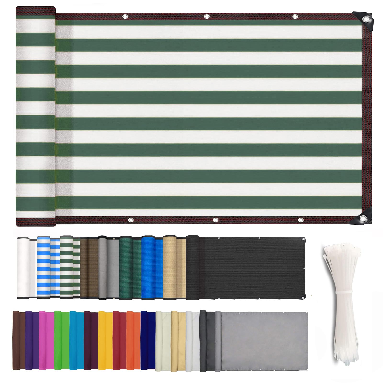 ZHhan Balcony Privacy Screen Wind and UV Protection Balcony Screening for Deck, Backyard, Patio, Balcony, Includes Cable Ties 8 Days Delivered 9 Colors 377 Sizes — image 1